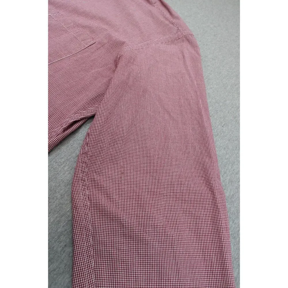 J‎ Crew Shirt Mens XL Gingham Check 100% Cotton Slim Fit Button-Down